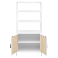 Amherst - 3-Shelf Radio Weave Cane Metal Accent Cabinet