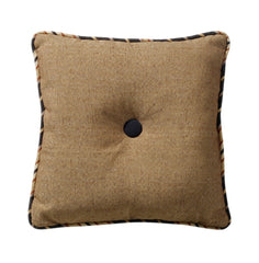 Ashbury Black & Tan Tufted Throw Pillow, 18" x 18", 1PC