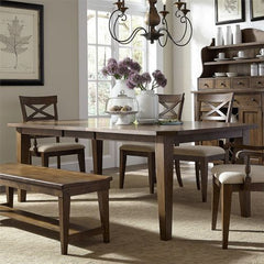 Hearthstone Ridge - 6 Piece Rectangular Table Set - Dark Brown - Upholstered Chairs