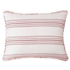 Prescott Stripe Pillow Sham, 21" x 27", Red, 2PC