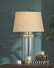 Sharmayne - White - Glass Table Lamp - Wrapped With Wire