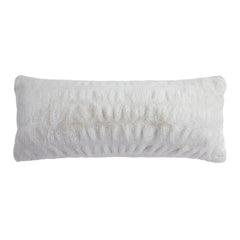 Ruched Rabbit Lumbar Pillow with Down Insert, 14" x 36", Variegated Cream, 1PC