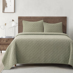 Stonewashed Cotton Gauze Quilt, Full/Queen, Celadon, 1PC