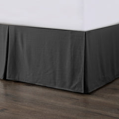 Hera Washed Linen Tailored Bed Skirt, Queen, Slate, 1PC