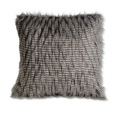 24"x24" Square Gray Three Tone Faux Fur Pillow