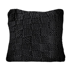 Chess Knit Euro Sham, 27" x 27", Black, 1PC
