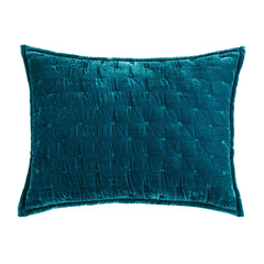 Stella Faux Silk Velvet Pillow Sham, 21" x 34", Teal, 1PC