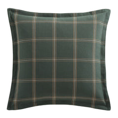 Windowpane Plaid Euro Sham, 27" x 27", Hunter Green, 1PC