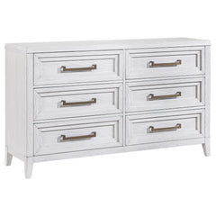 Marielle - 6-Drawer Bedroom Dresser - Distressed White