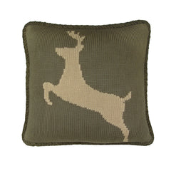 Knitted Deer Reversible Throw Pillow, 17" x 17", Deer, 1PC