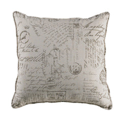 Fairfield Printed Script Linen Euro Sham, 27" x 27", 1PC