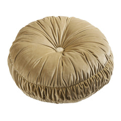 Loretta Plush Gold Velvet Round Pillow, 18", 1PC