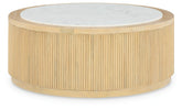 Camdill - Light Brown / White - Round Cocktail Table