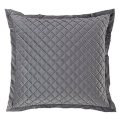 Velvet Diamond Quilted Euro Sham, 27" x 27", Gray, 1PC