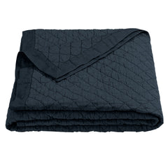 Linen Cotton Diamond Quilt, King, Navy, 1PC