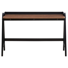 Raul - Writing Desk With USB Ports - Walnut And Black