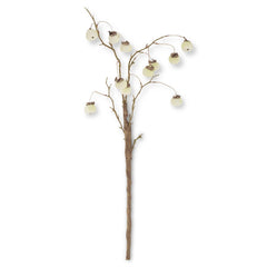 32" White Mini Pumpkin Branch