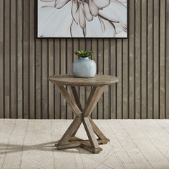Parkland Falls - Round End Table - Light Brown