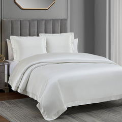 High Shine Satin Duvet Cover Set, Super King, White, 3PC