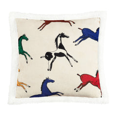 Wild Horses Campfire Sherpa Pillow, 18" x 18", 1PC, 6 MOQ