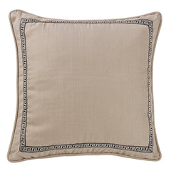 Linen Greek Key Trim Euro Sham, 27" x 27", 1PC