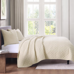 Cotton Comfort Quilt Set, King, Prairie Tan, 3PC