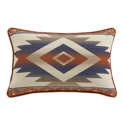 Blue Aztec Indoor/Outdoor Pillow, 16" x 24", Orange, 1PC, 2 MOQ