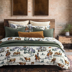 Ranch Life Reversible Comforter Set, Super Queen, Duffle Bag, 3PC