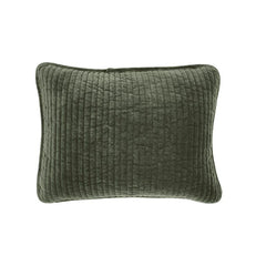 Stonewashed Cotton Velvet Boudoir Pillow, 12" x 16", Fern Green, 1PC