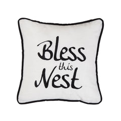 Bless This Nest" Embroidery Throw Pillow, 18" x 18", 1PC