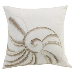 Newport Seashell Embroidery Throw Pillow, 18" x 18", 1PC