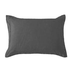 Hera Washed Linen Tailored Pillow Sham, 21" x 27", Slate, 1PC