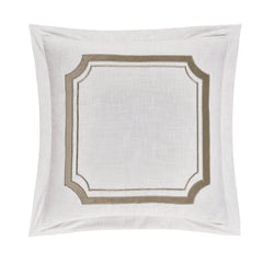 Velvet Embroidered Euro Sham, 27" x 27", Oatmeal, 1PC