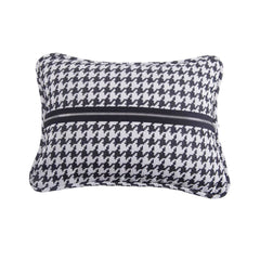 Hamilton Houndstooth Piping & Zipper Detailed Pillow, 13" x 17", 1PC