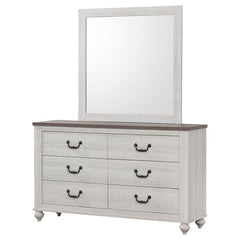 Stillwood - 6-Drawer Dresser With Mirror - Vintage Linen
