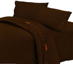 350TC Bear Embroidery Sheet Set, King, Chocolate