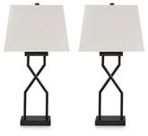 Brookthrone - Black - Metal Table Lamp (Set of 2)
