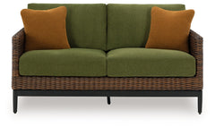 Horizon Hall - Brown / Green - Loveseat With Cushion