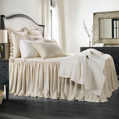 Luna Washed Linen Bedspread Set, Full, Light Tan, 3PC