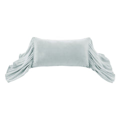 Stella Faux Silk Velvet Long Ruffled Pillow, 14" x 26", Icy Blue, 1PC