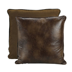 Brown Faux Leather Reversible Euro Sham, 27" x 27", 1PC