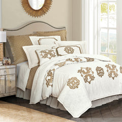 Madison Duvet Cover Set, Super Queen, Oatmeal, 5PC