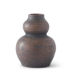 15" Distressed Black Terracotta Vase