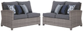 Salem - Gray - Raf / Laf Loveseat W/Cush (Set of 2)