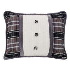 Whistler Cover Buttoned Velvet Oblong Pillow, 16" x 21", 1PC