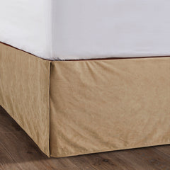 Velvet Bed Skirt, King, Tan, 1PC