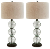 Airbal - Clear / Black - Glass Table Lamp (Set of 2)