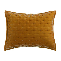 Stella Faux Silk Velvet Pillow Sham, 21" x 34", Saffron, 1PC