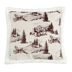 White Pine Campfire Sherpa Pillow, 18" x 18", 1PC, 6 MOQ
