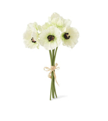 11" White Mini Poppy Bundle (6 stems)
